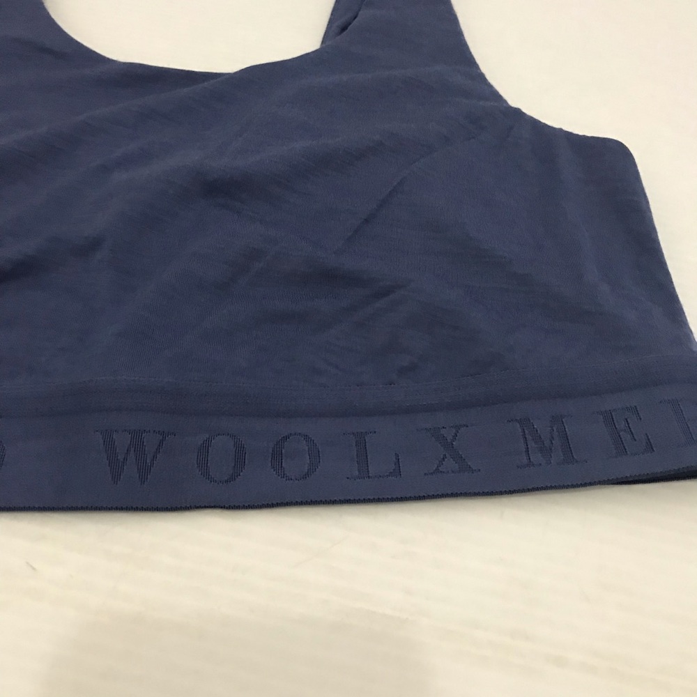 WoolX Merino Wool Blend Navy Scoop Neck Bralette Size M - Picture 2 of 4